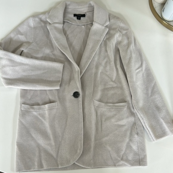 J. Crew Light Grey Cecile Relaxed Cardigan Sweater Blazer size Xsmall - Picture 5 of 14